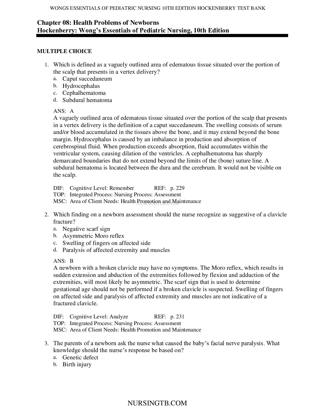 Chapter 08: Wong’s Essentials of Pediatric Nursing, 10th Edition